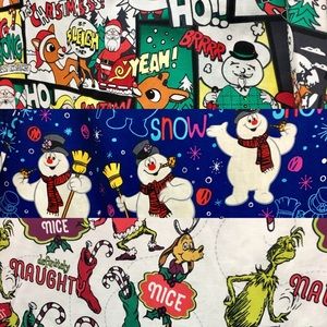 3 NWT Christmas scrub tops